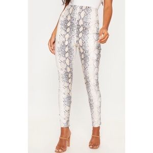 Snakeskin Faux Leather Skinny Pants